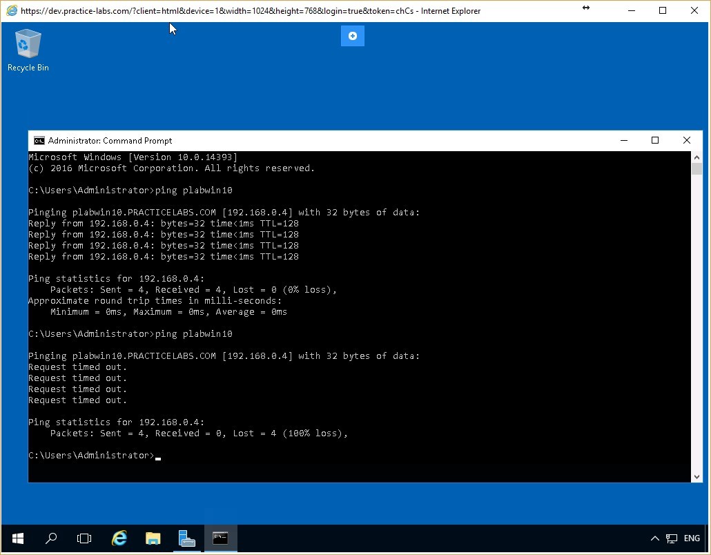Figure 2.10 Screenshot of the PLABDC01 desktop